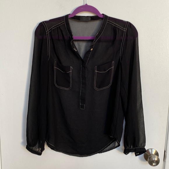 M Fredric Tops - M Fredric Black See Through Top Blouse Sz Small